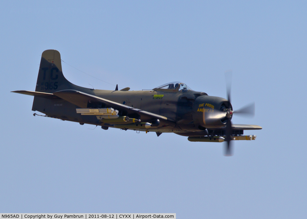 N965AD, 1952 Douglas A-1D Skyraider (AD-4NA) C/N 7765, Performing at the 2011 Abbotsford,BC airshow