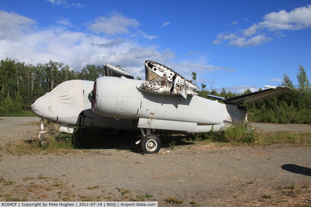 N104CF, 1959 Grumman S2F-1 Tracker C/N 686, N104CF Tracker at Big Lake, Alaska.  The plate shows that this used to be N8115V.