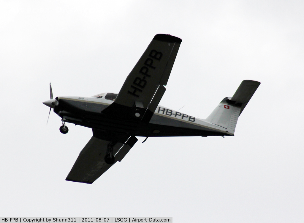 HB-PPB, 1979 Piper PA-28RT-201T Turbo Arrow IV Arrow IV C/N 28R-7931278, Landing rwy 23 'Gazon'