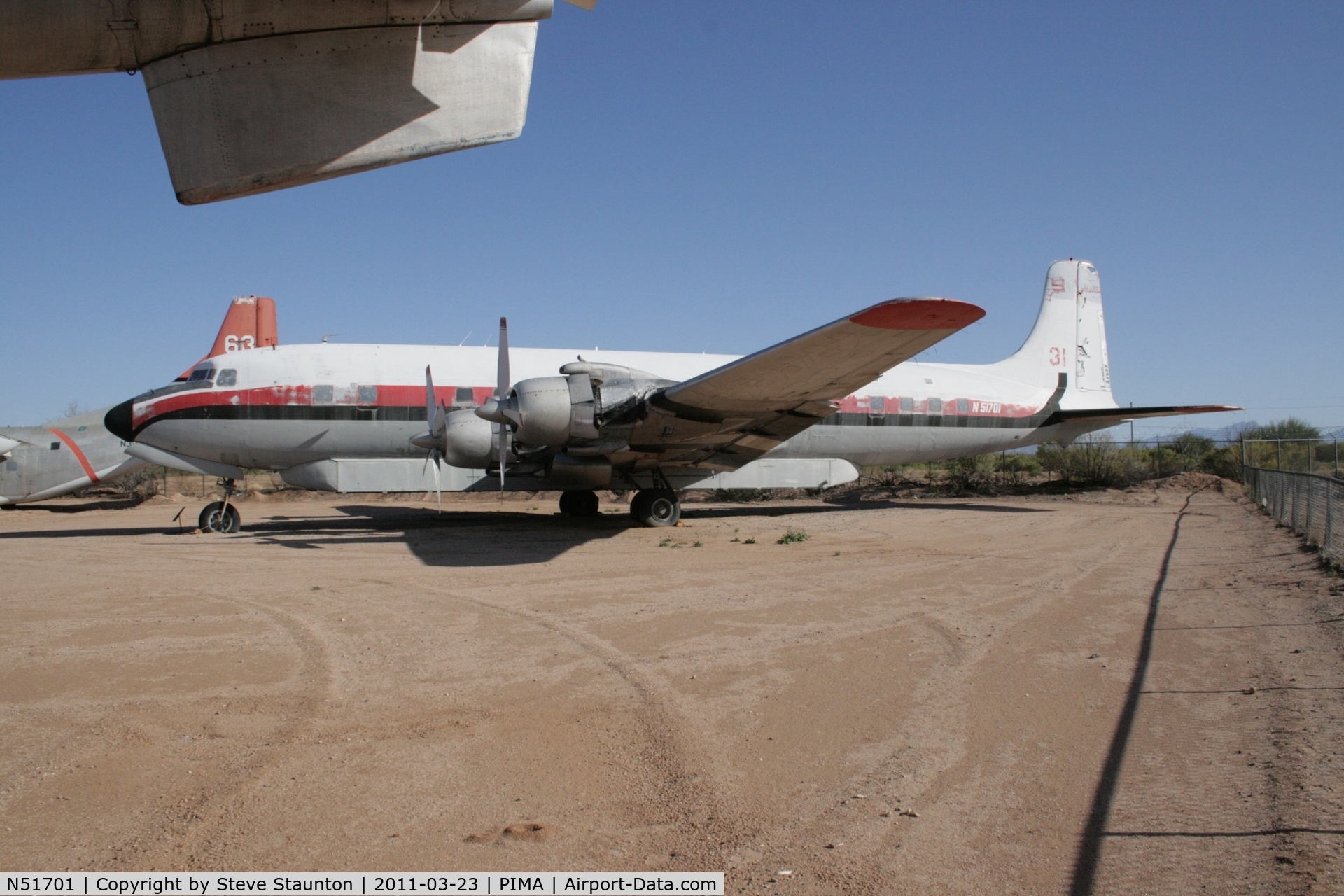 N51701, 1957 Douglas DC-7B C/N 44701, Taken at Pima Air and Space Museum, in March 2011 whilst on an Aeroprint Aviation tour