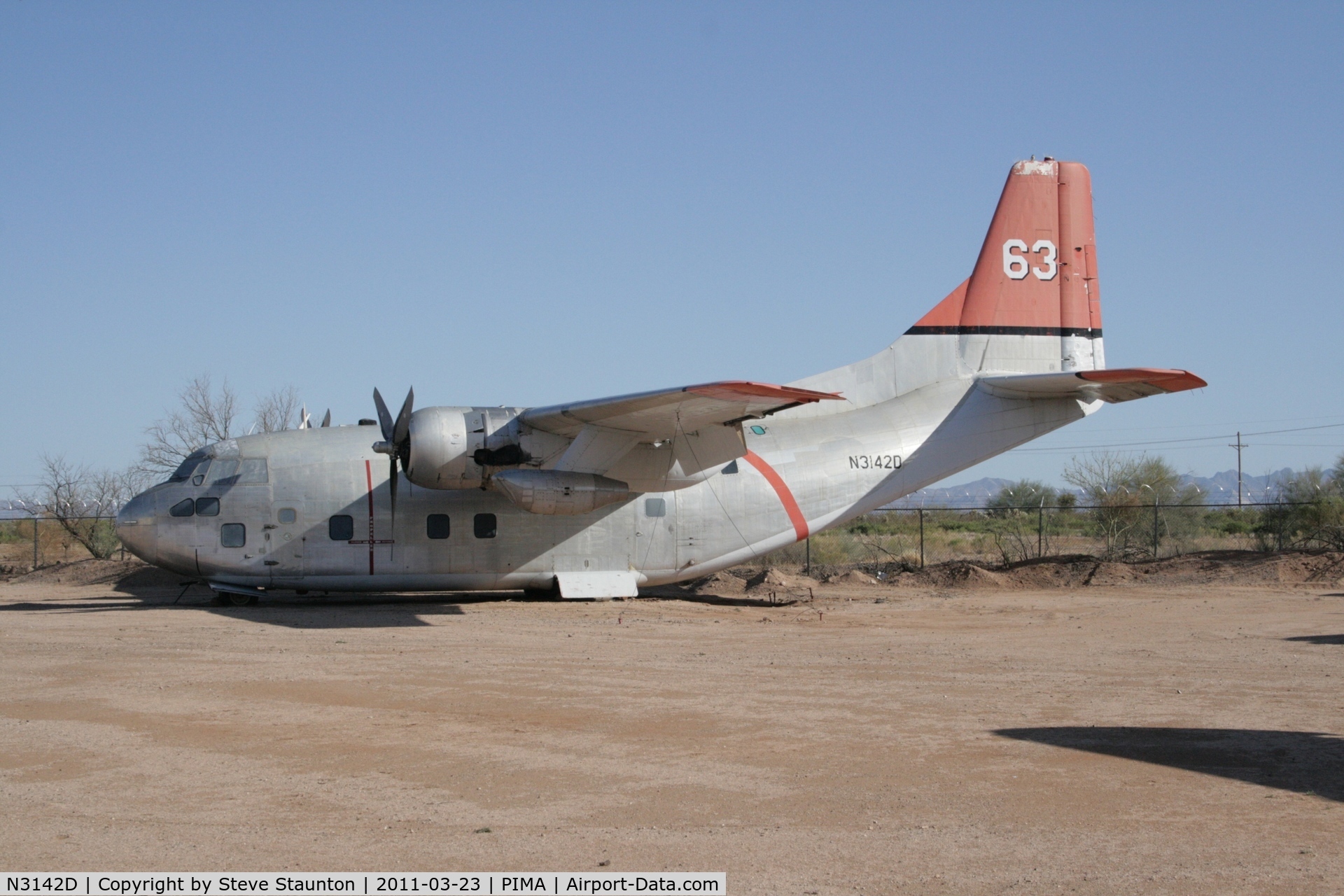 N3142D, 1954 Fairchild C-123K Provider C/N 20029, Taken at Pima Air and Space Museum, in March 2011 whilst on an Aeroprint Aviation tour