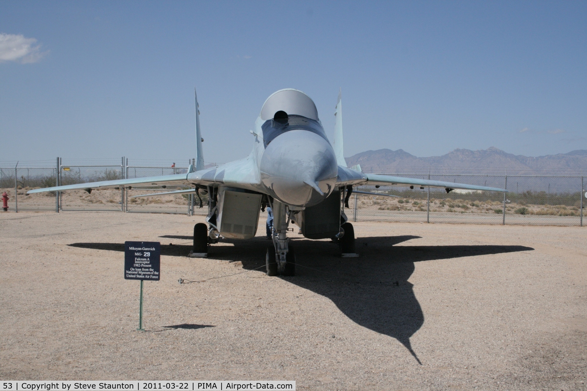 53, Mikoyan-Gurevich MiG-29 C/N 2960516766, Taken at Pima Air and Space Museum, in March 2011 whilst on an Aeroprint Aviation tour