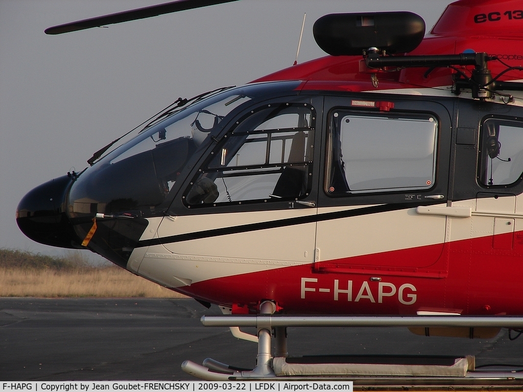 F-HAPG, 2008 Eurocopter EC-135T-2 C/N 0702, au parking à Soulac
