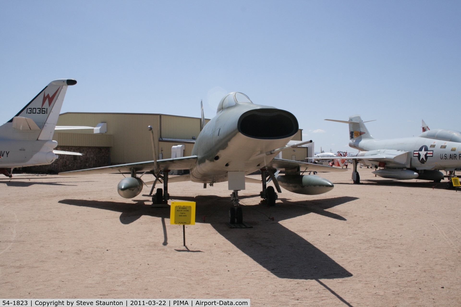 54-1823, 1954 North American F-100C Super Sabre C/N 217-84, Taken at Pima Air and Space Museum, in March 2011 whilst on an Aeroprint Aviation tour