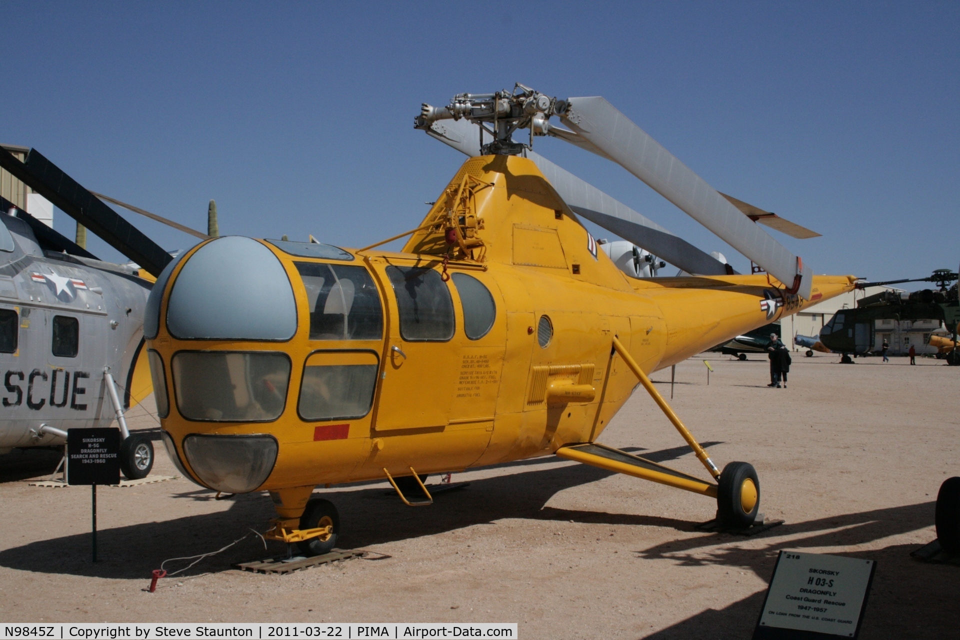 N9845Z, 1949 Sikorsky H-5G C/N 51127, Taken at Pima Air and Space Museum, in March 2011 whilst on an Aeroprint Aviation tour