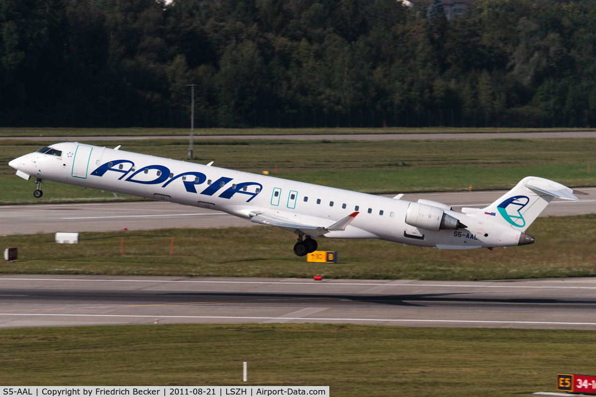 S5-AAL, 2007 Bombardier CRJ-900LR (CL-600-2D24) C/N 15129, departure from RW16