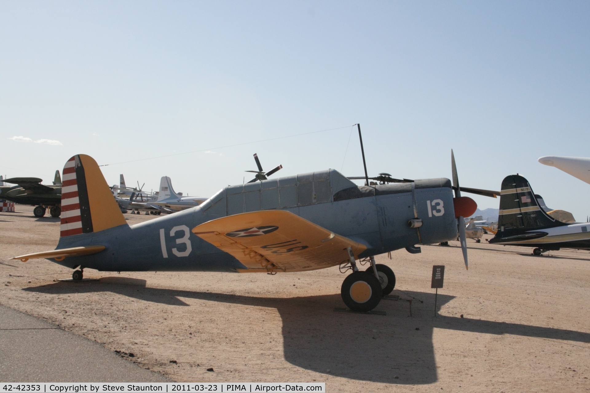 42-42353, 1943 Vultee BT-13A Valiant C/N 74-9103, Taken at Pima Air and Space Museum, in March 2011 whilst on an Aeroprint Aviation tour