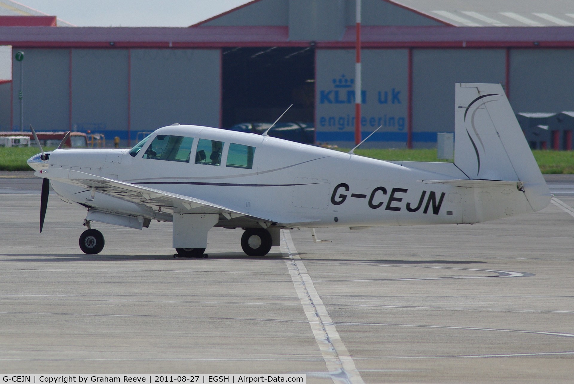 G-CEJN, 1966 Mooney M20F Executive C/N 670216, Parked at Norwich.