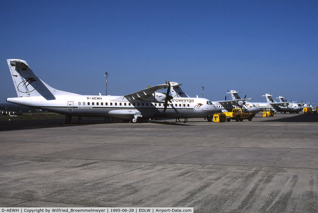 D-AEWH, 1993 ATR 72-212 C/N 359, Our Whiskey Hotel, plus four other aircraft of our fleet.
