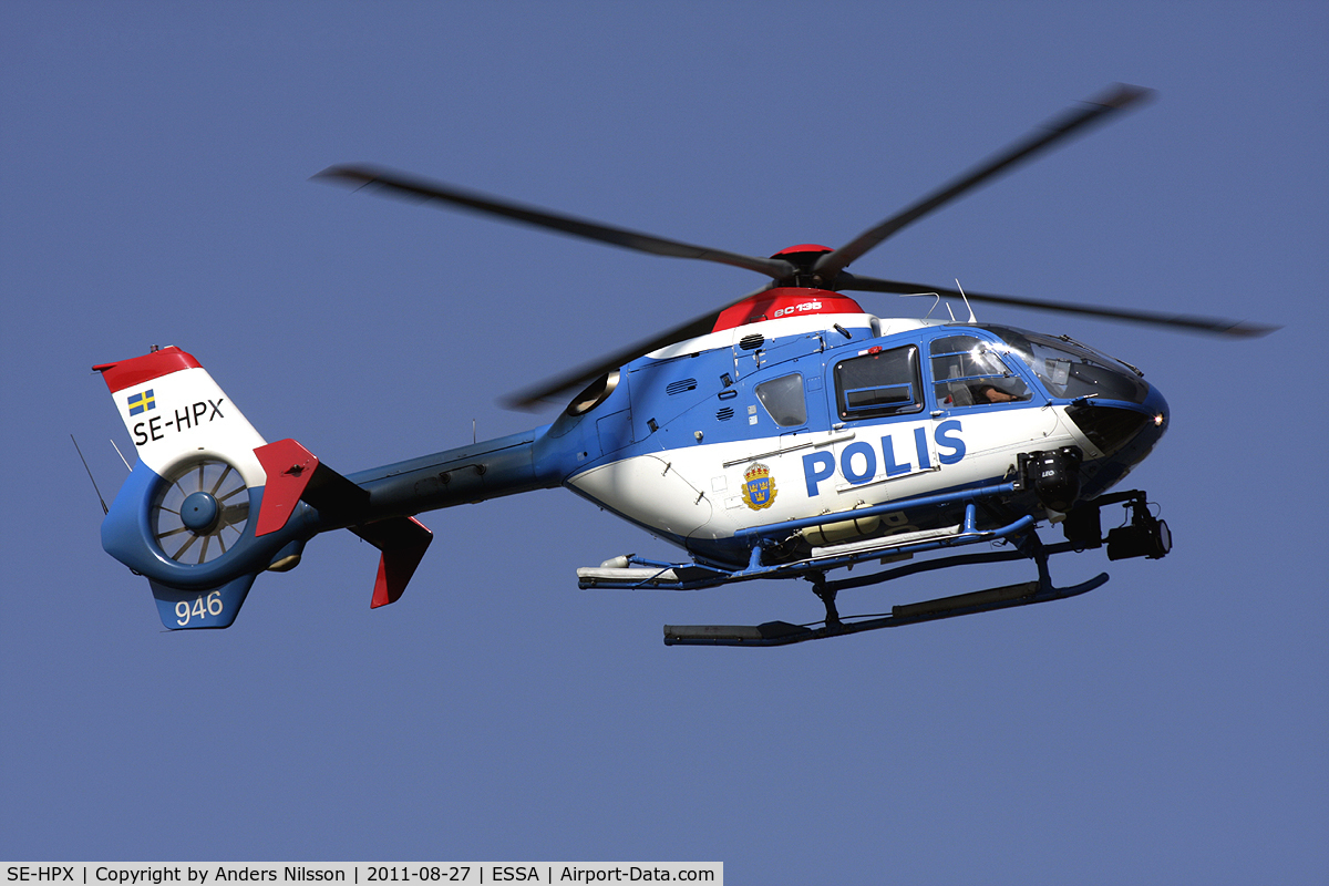 SE-HPX, 2002 Eurocopter EC-135P-2+ C/N 0240, On final approach for ramp L.