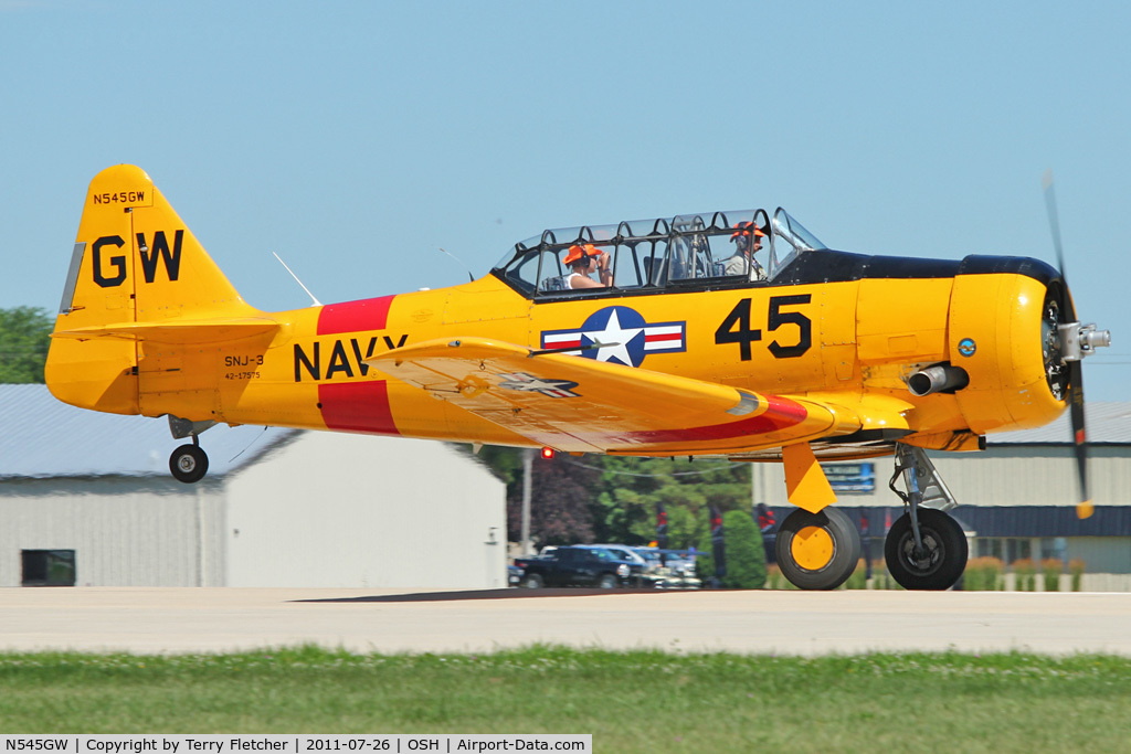 N545GW, 1942 North American SNJ-3 Texan Texan C/N 42-17575, 1942 North American/whiteford G A NA AT 6/SNJ, c/n: 42-17575 at 2011 Oshkosh