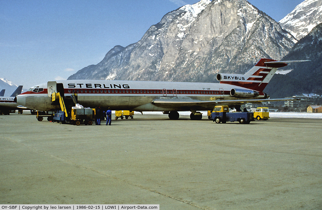 OY-SBF, 1980 Boeing 727-2J4F C/N 22080, Insbruck Austria 15.2.86