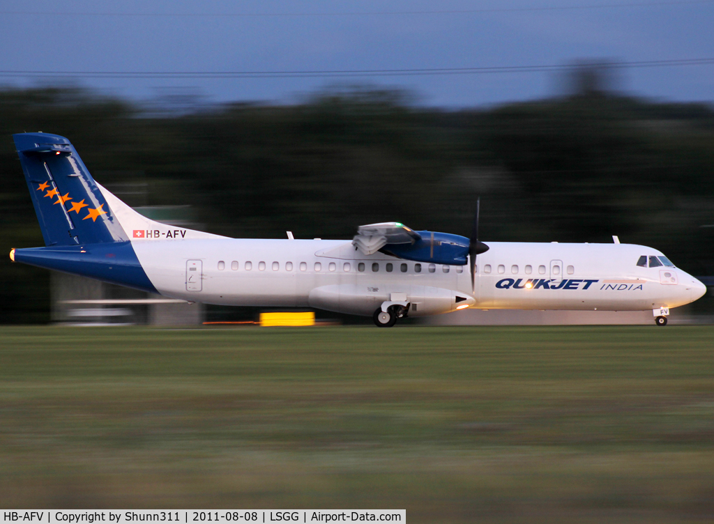 HB-AFV, 1992 ATR 72-202 C/N 341, Taking off rwy 23