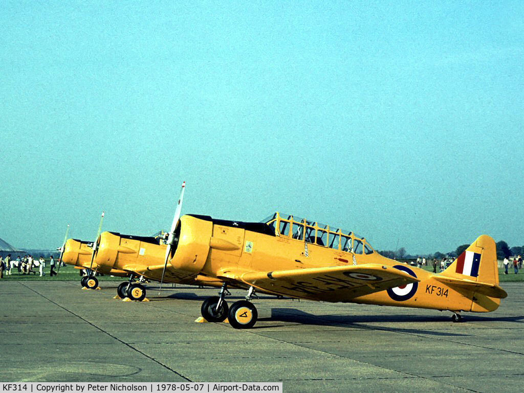 KF314, Noorduyn AT-16 Harvard IIB C/N 14A-2014, Harvard IIB of Boscombe Down's Aeroplane & Armament Experimental Establishment (A&AEE) on display at the 1978 Bassingbourn Airshow.