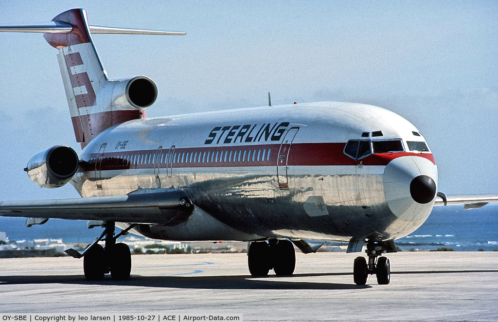 OY-SBE, 1980 Boeing 727-2J4 C/N 22079, ACE Lancerote 27.10.85
