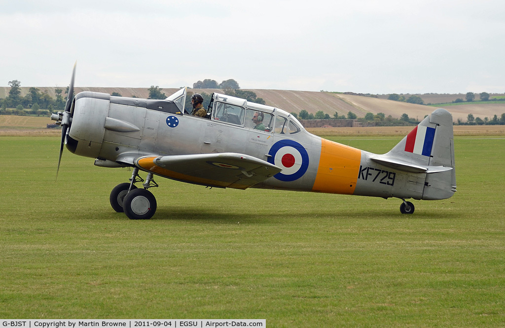 G-BJST, 1953 Canadian Car & Foundry T-6H Harvard Mk.4M C/N 14A-2429, SHOT AT DUXFORD ON A VERY DULL DAY