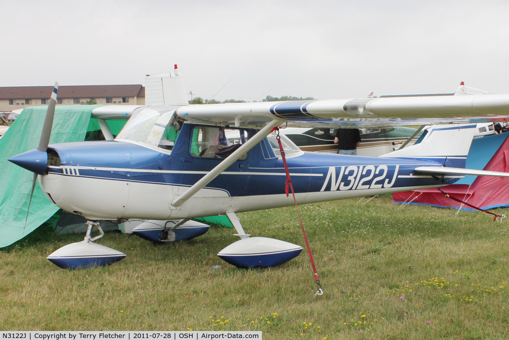 N3122J, 1966 Cessna 150G C/N 15065822, Aircraft in the camping areas at 2011 Oshkosh