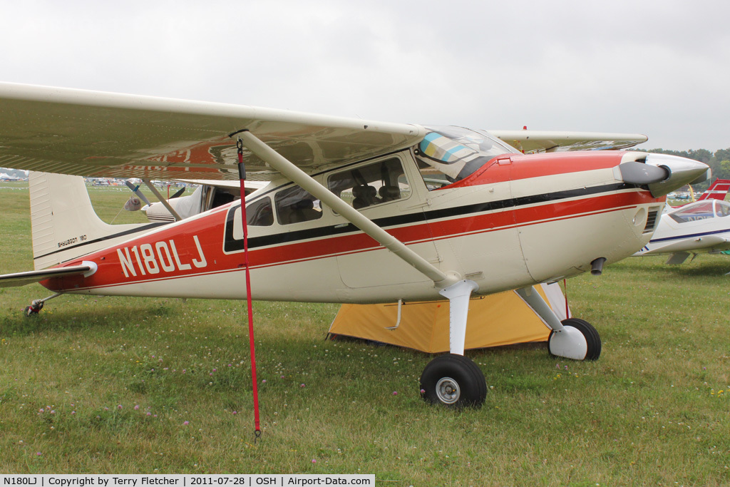 N180LJ, 1973 Cessna 180J C/N 18052408, Aircraft in the camping areas at 2011 Oshkosh