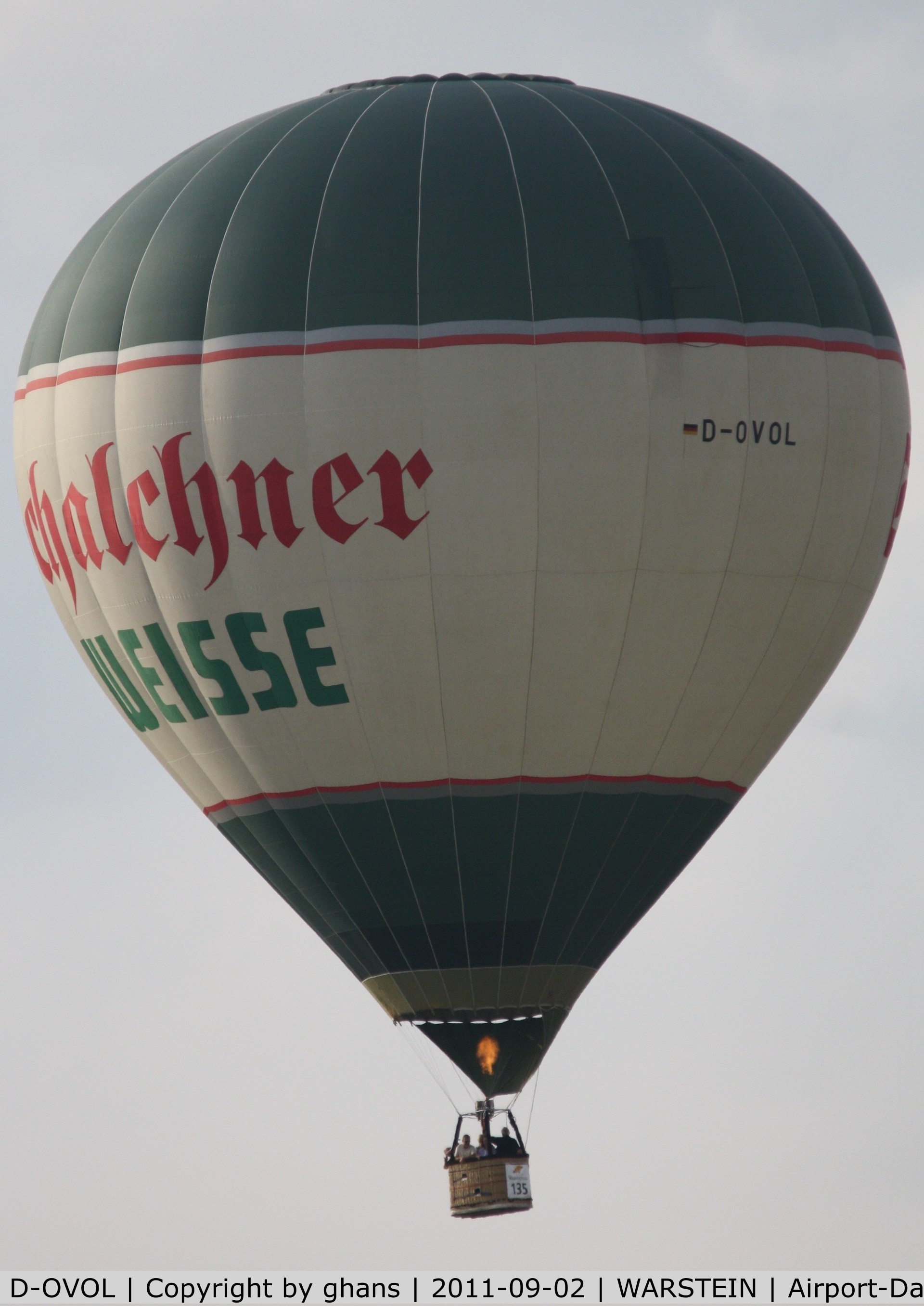 D-OVOL, 2001 Lindstrand Balloons LBL 150A C/N 800, WIM 2011 'Schalchner Weisse'