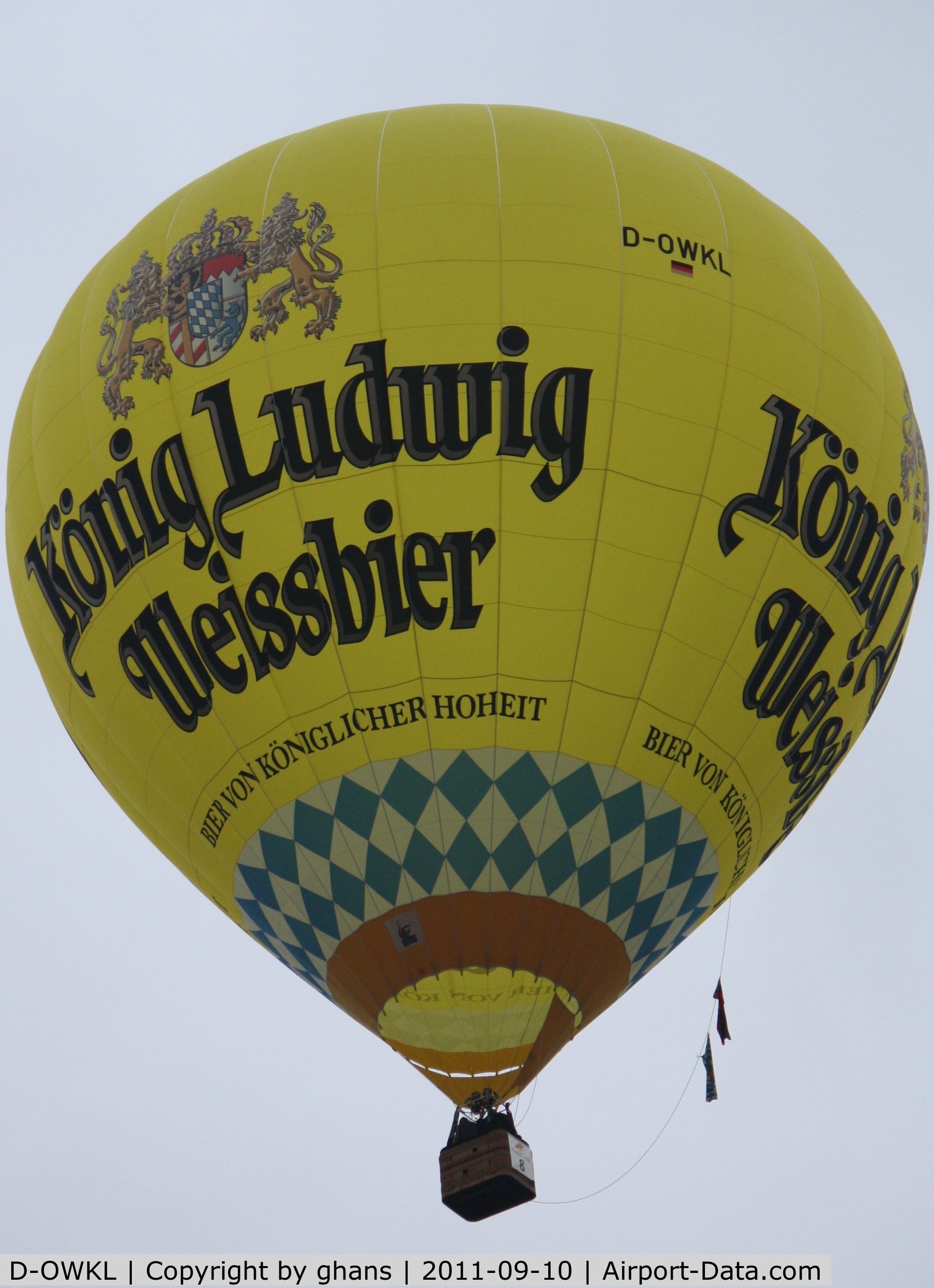 D-OWKL, 2010 Schroeder Fire Balloons G34/24 C/N 1396, WIM 2011
König Ludwig Weissbier