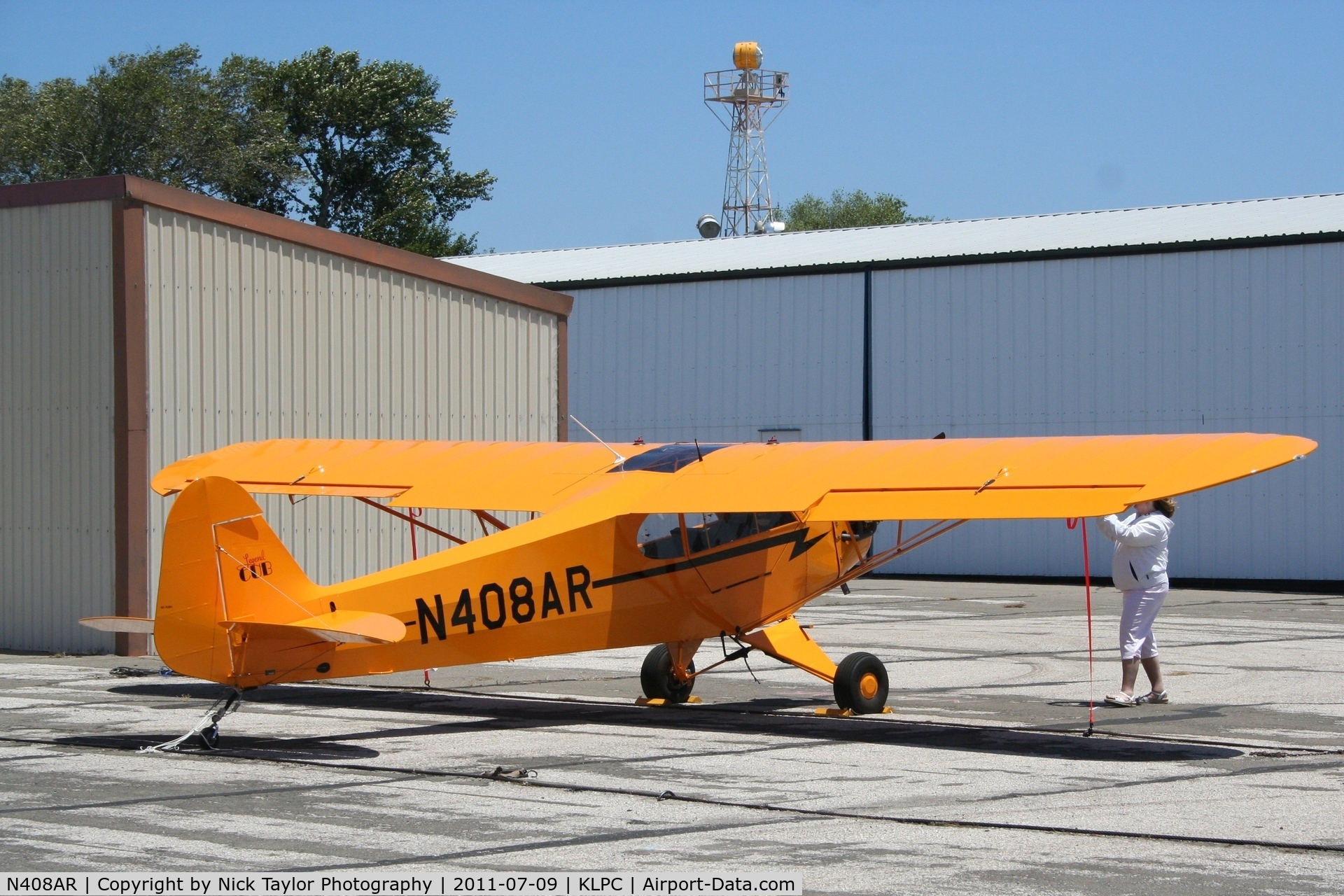 N408AR, American Legend AL3 C/N AL-1144, Lompoc Piper Cub fly in 2011