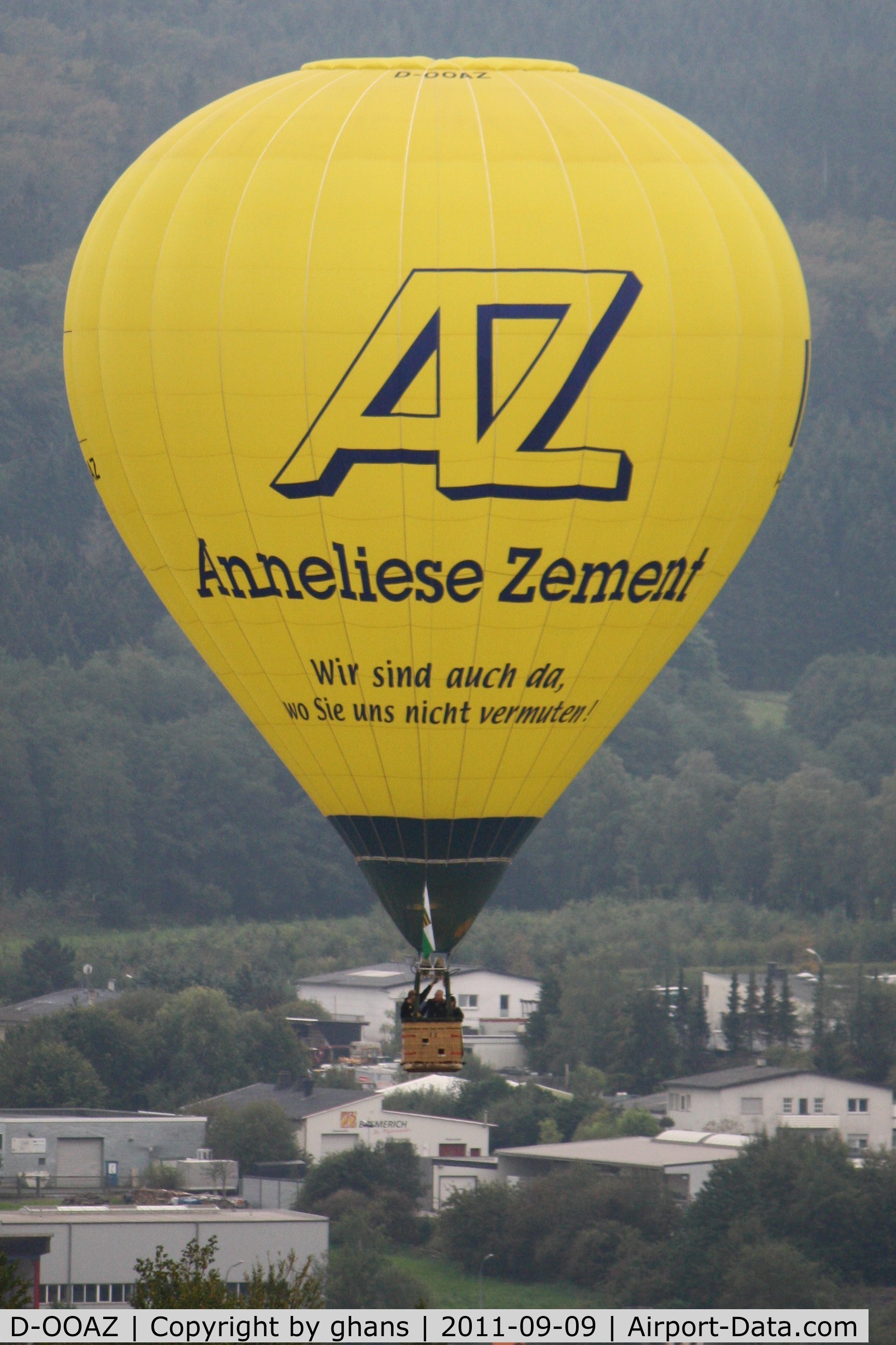 D-OOAZ, 2000 Colt Balloons Ltd Colt 90 C/N 4928, WIM 2011
'Anneliese Zement'