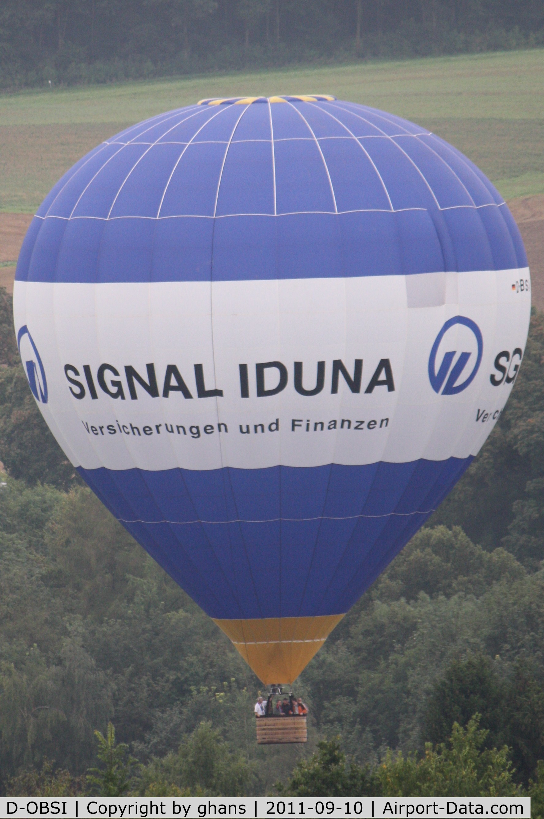 D-OBSI, Lindstrand Balloons Ltd LBL 180 C/N 1274, WIM 2011
'Signal Iduna'
