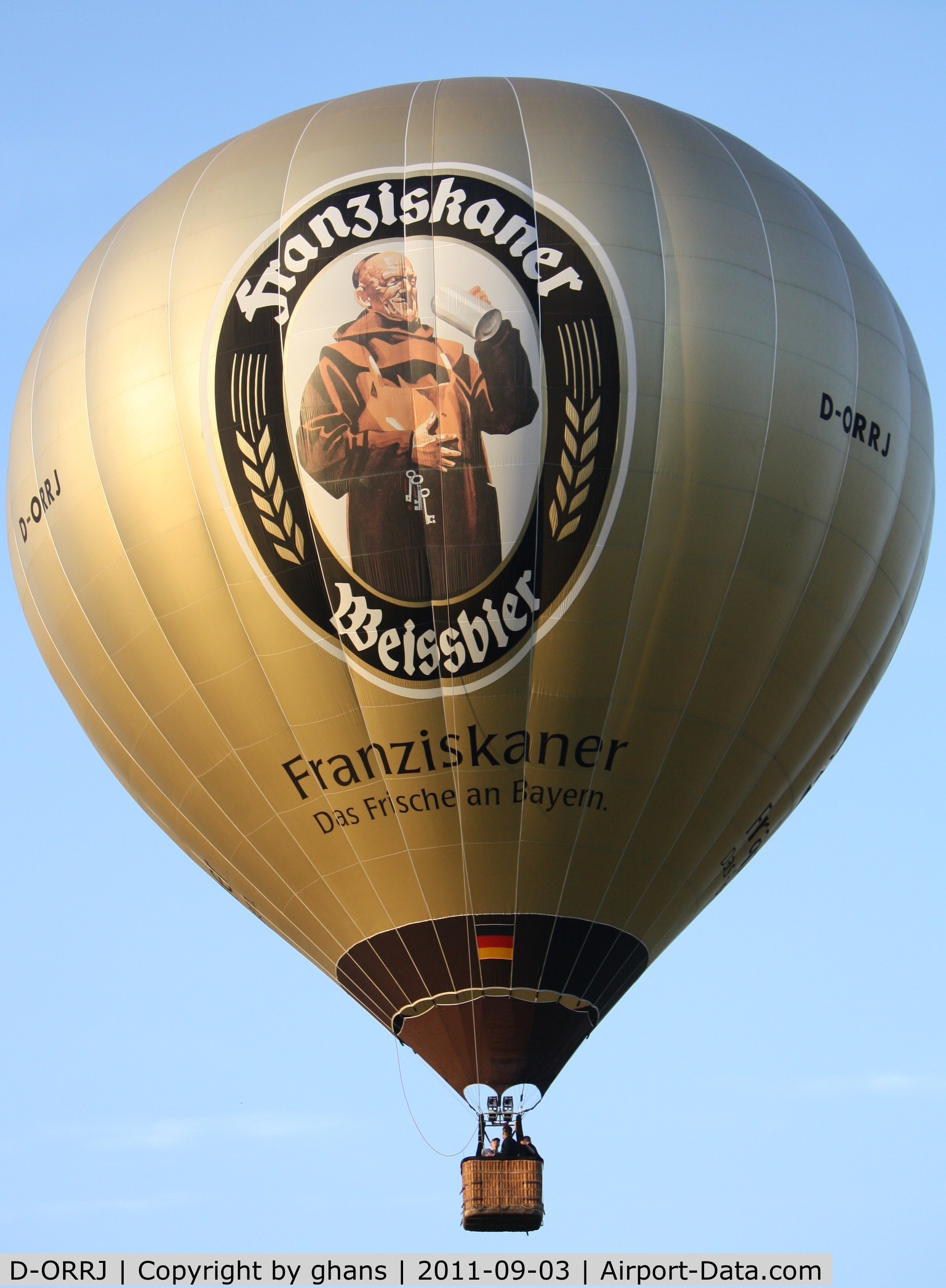 D-ORRJ, Schroeder Fire Balloons G33/24 C/N 712, WIM 2011
'Franziskaner Weissbier'