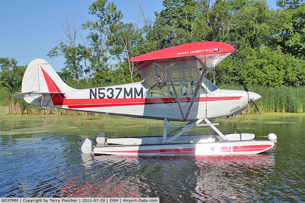 N537MM, 1995 Aviat A-1 Husky C/N 1302, At Lake Winnebago, during 2011 Oshkosh Week