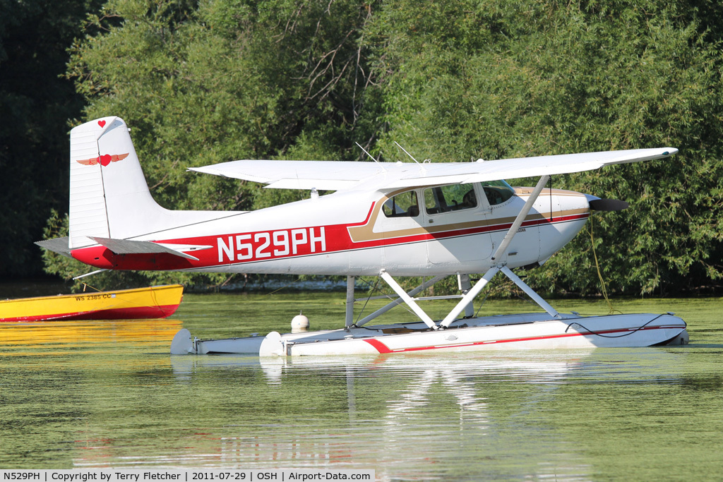 N529PH, 1955 Cessna 180 C/N 31324, At Lake Winnebago, during 2011 Oshkosh Week