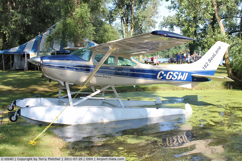 C-GSWI, 1976 Cessna 182P Skylane C/N 18264982, At Lake Winnebago, during 2011 Oshkosh Week