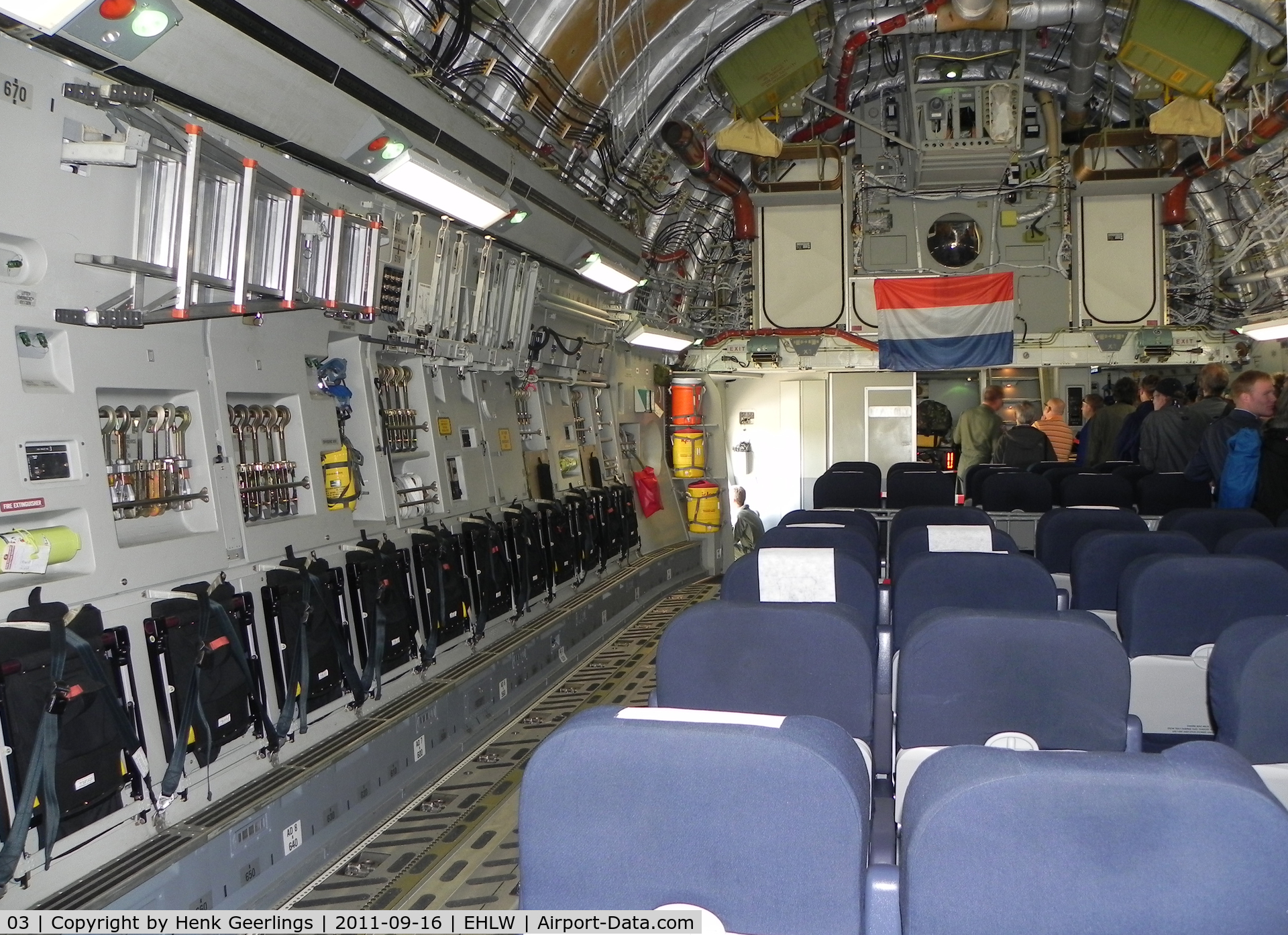 03, 2009 Boeing C-17A Globemaster III C/N F-211, Inside C-17 Hungary AF / NATO ; Dutch Air force  Open Day at Leeuwarden AFB