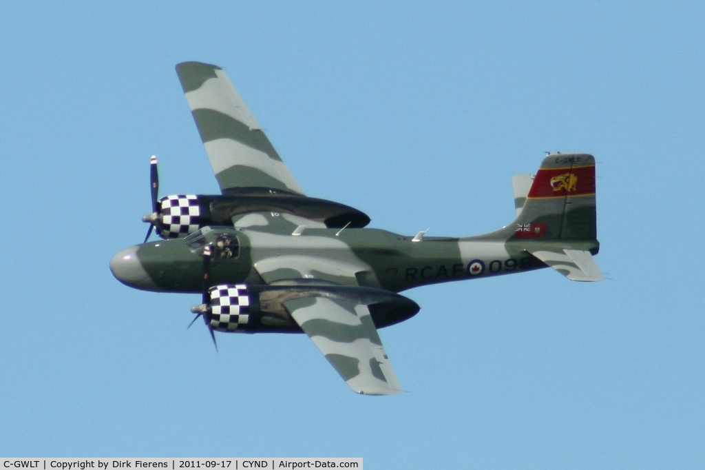 C-GWLT, 1944 Douglas A-26B Invader C/N 28057, Doing a flyby at the 2011 Wings of Canada Aishow