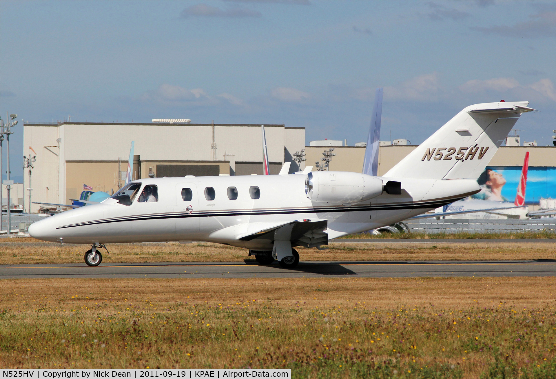 N525HV, 1997 Cessna 525 CitationJet C/N 525-0201, KPAE/PAE Came in for a QT and departing here for KBFI