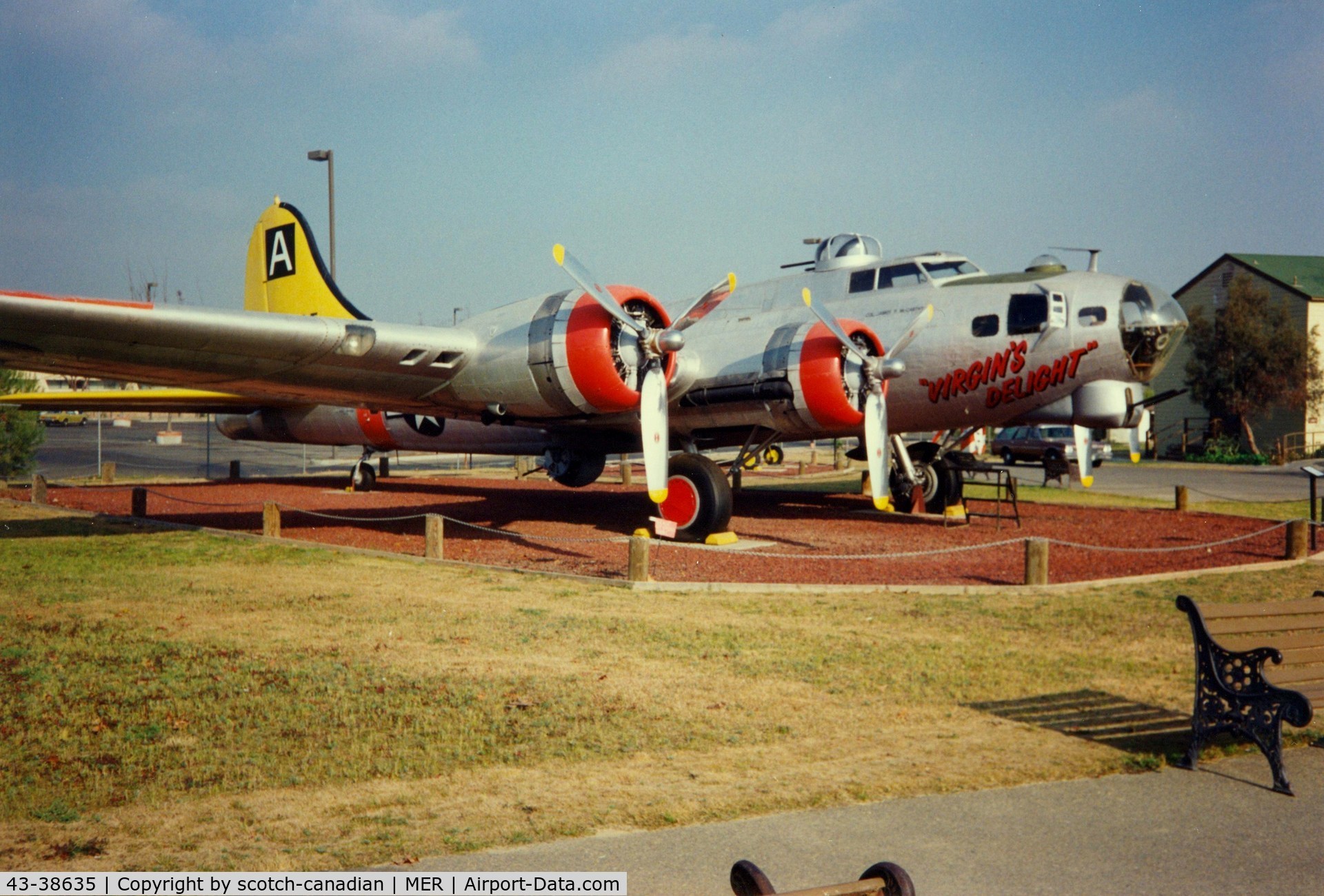 43-38635, 1943 Boeing B-17G Flying Fortress C/N 9613, 1943 Boeing B-17G Flying Fortress at Castle Air Museum, Atwater, CA - July 1989