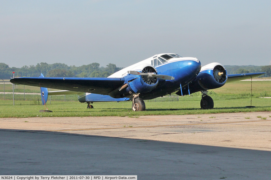 N3024, Beech UC-45J Expeditor C/N 67234, At Rockford Aviation College, IL