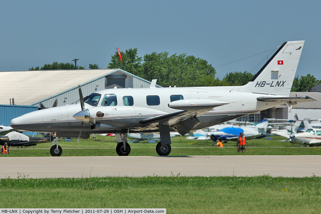 HB-LNX, 1982 Piper PA-31T2 Cheyenne IIXL C/N 31T-8166050, At 2011 Oshkosh
