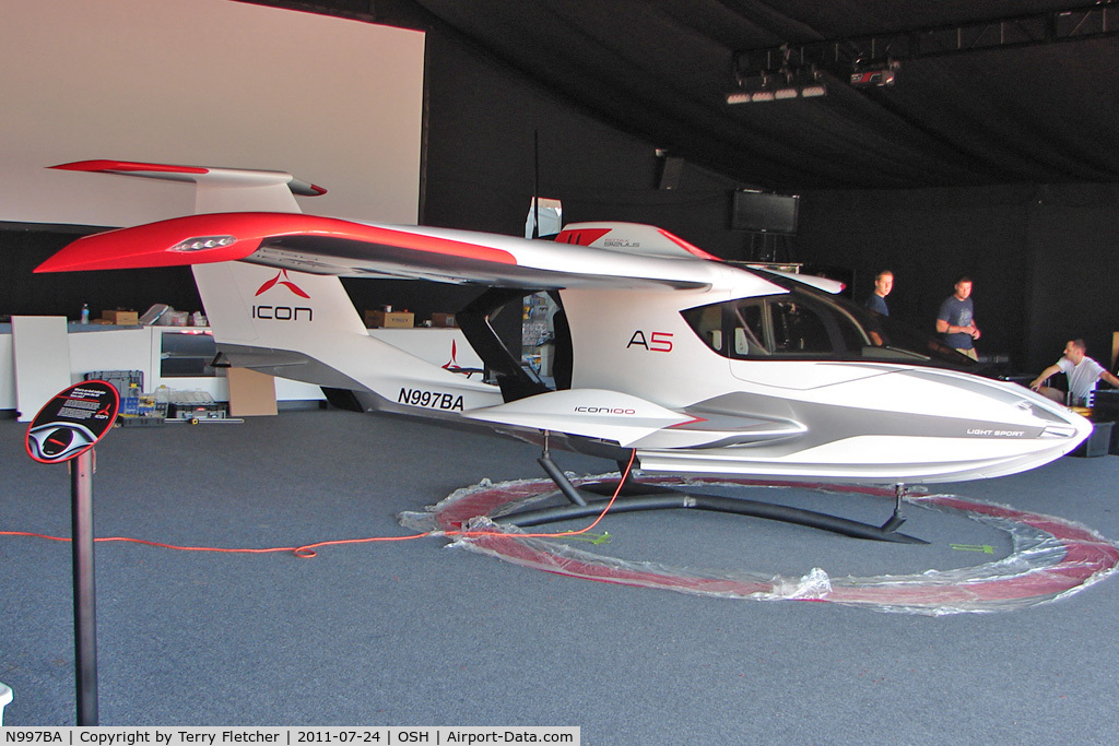 N997BA, 2008 ICON Aircraft A5 C/N 00001, At 2011 Oshkosh on Static display