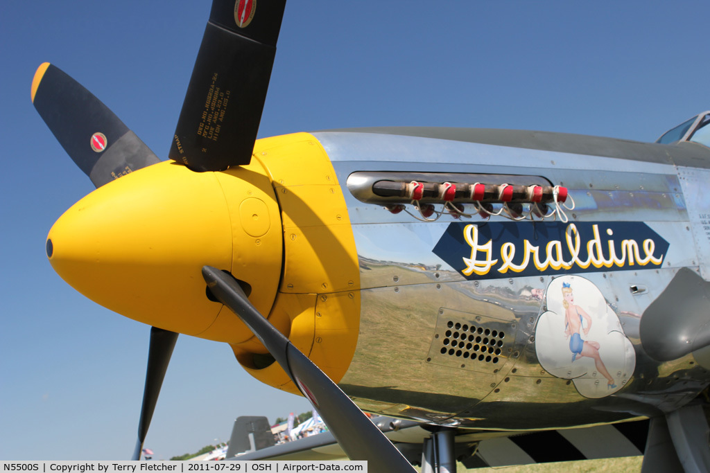 N5500S, 1944 North American F-51D Mustang C/N 44-63655, Nose Art on Mustang at 2011 Oshkosh