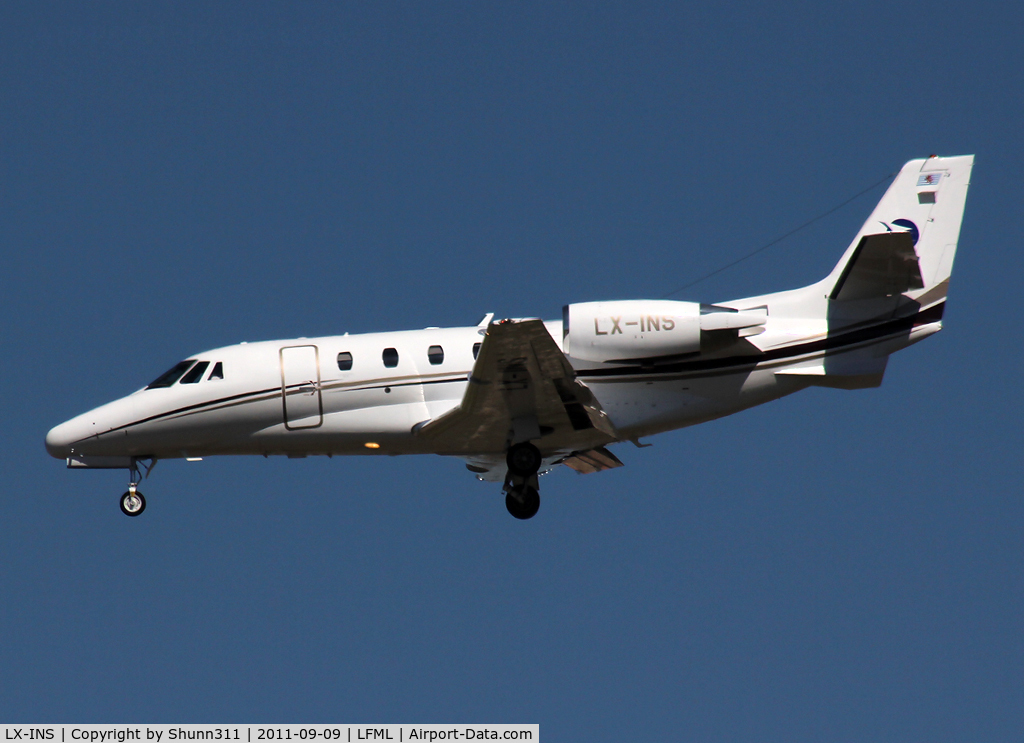 LX-INS, 2007 Cessna 560 Citation Excel C/N 560-5727, Landing rwy 31R