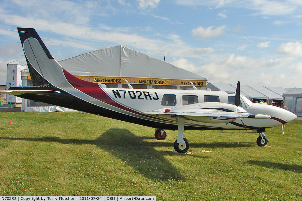 N702RJ, Piper PA-60-700P C/N 60-8423011, On static display at 2011 Oshkosh