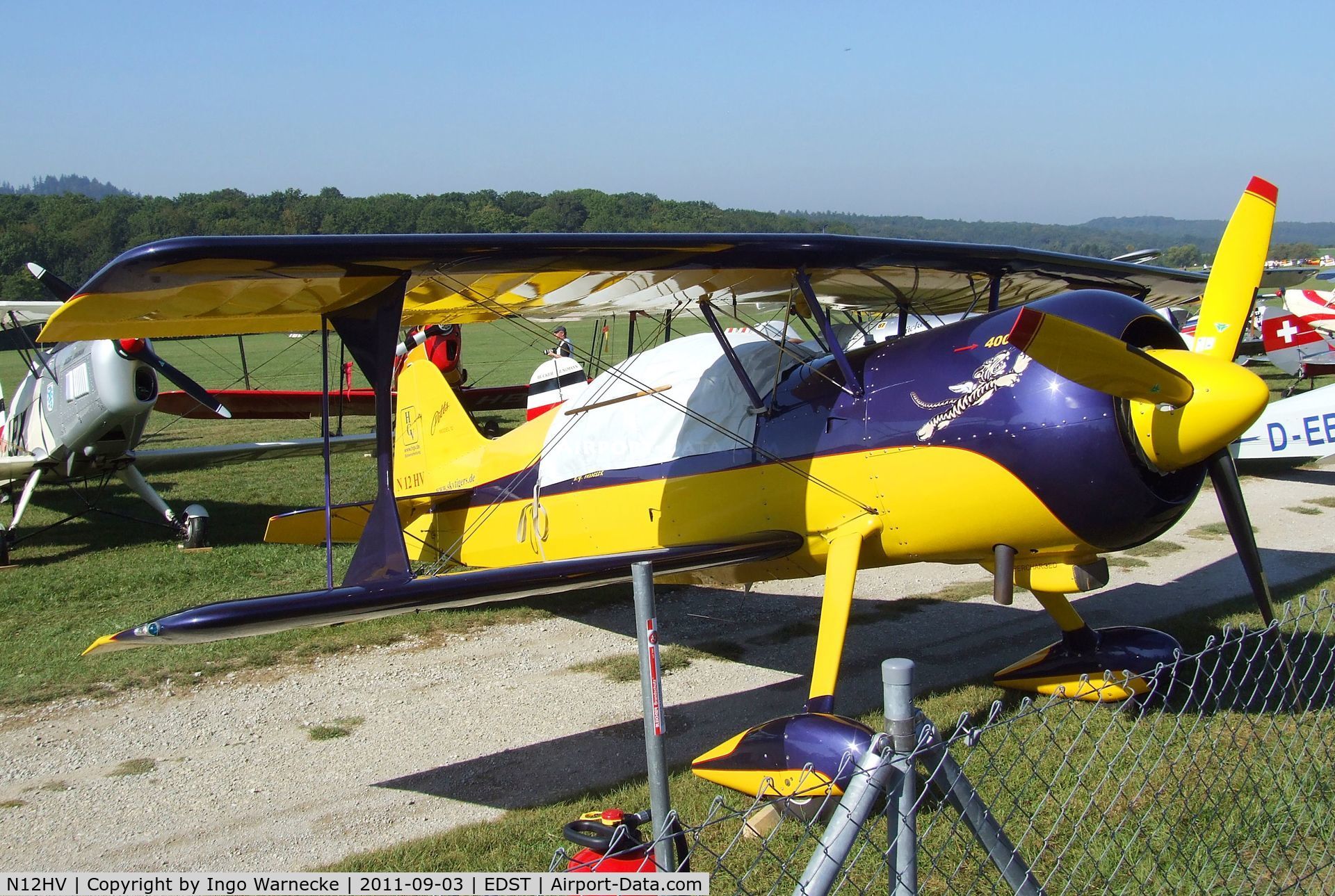 N12HV, 2002 Pitts Model 12 C/N 109, R H W Pitts Mod 12 at the 2011 Hahnweide Fly-in, Kirchheim unter Teck airfield