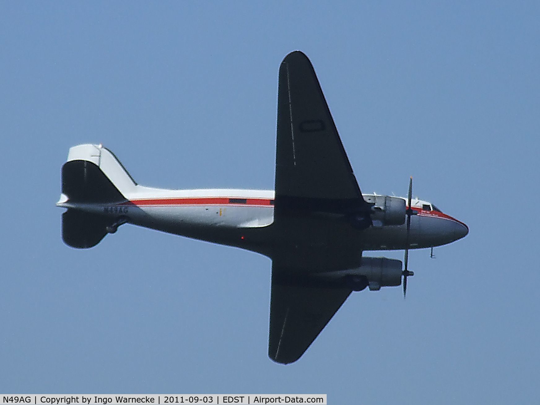 N49AG, 1943 Douglas DC-3A C/N 11737, Douglas DC-3A at the 2011 Hahnweide Fly-in, Kirchheim unter Teck airfield