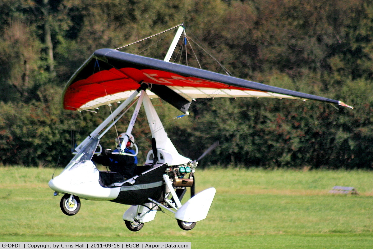 G-OFDT, 2007 P&M Aviation Pegasus Quik C/N 8320, resident flexwing departing from Barton