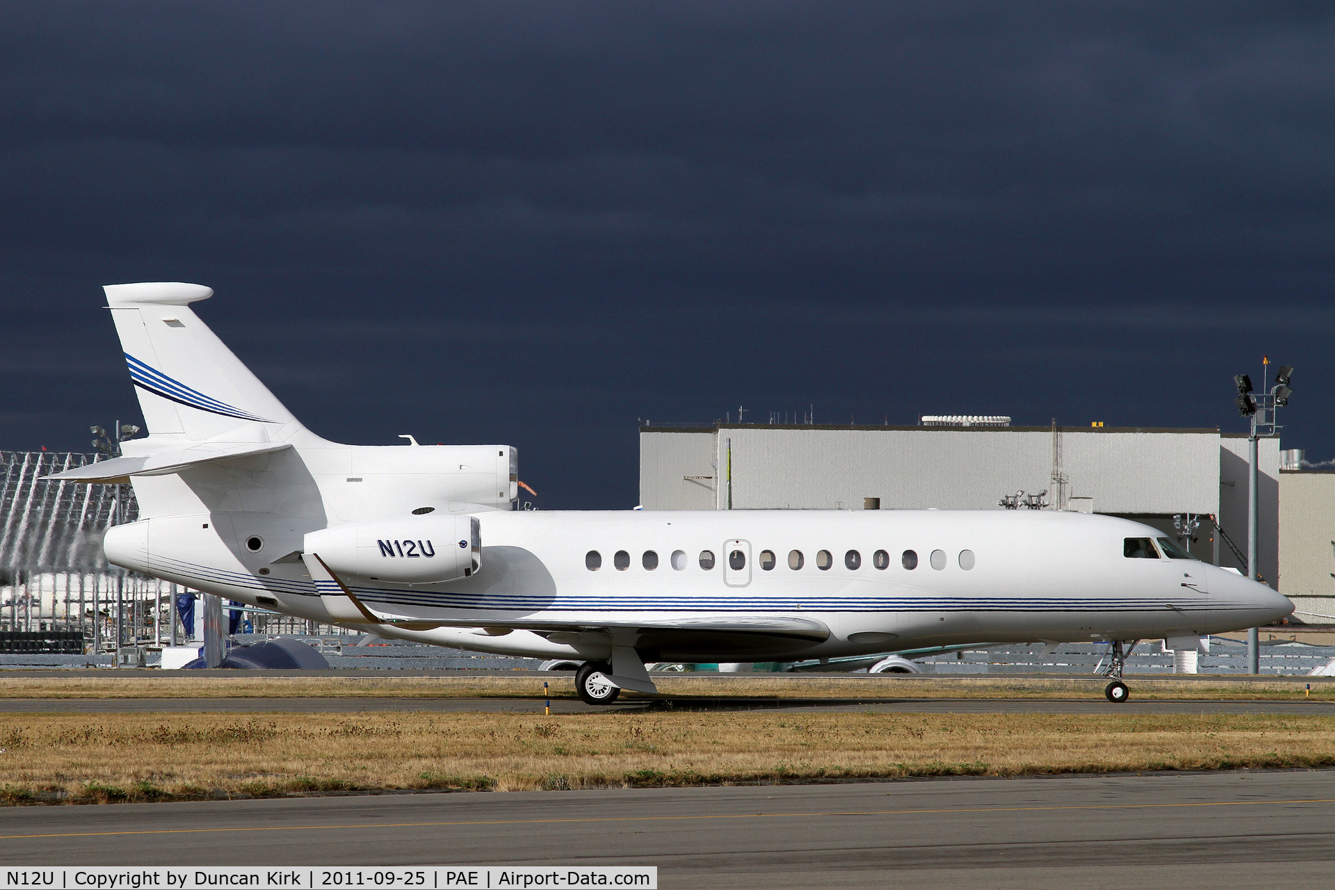 N12U, 2008 Dassault Falcon 7X C/N 53, President Obama was in Seattle so PAE saw a spike in corporate traffic