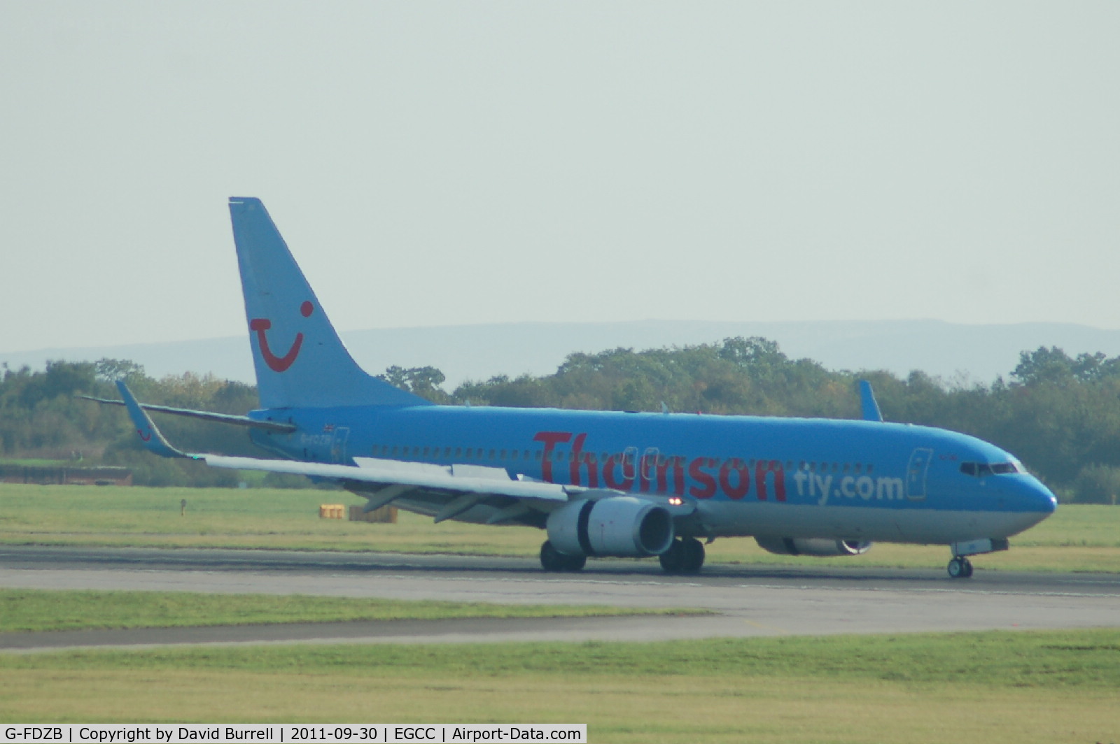 G-FDZB, 2007 Boeing 737-8K5 C/N 35131, Thomson Boeing 737 Landed at Manchester Airport.