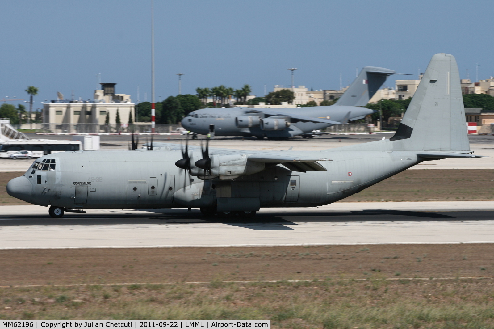 MM62196, Lockheed Martin C-130J-30 Super Hercules C/N 382-5550, Arrived in Malta as supporting aircraft for the Italian flying display team Frecce Tricolori during the Malta International Airshow 2011