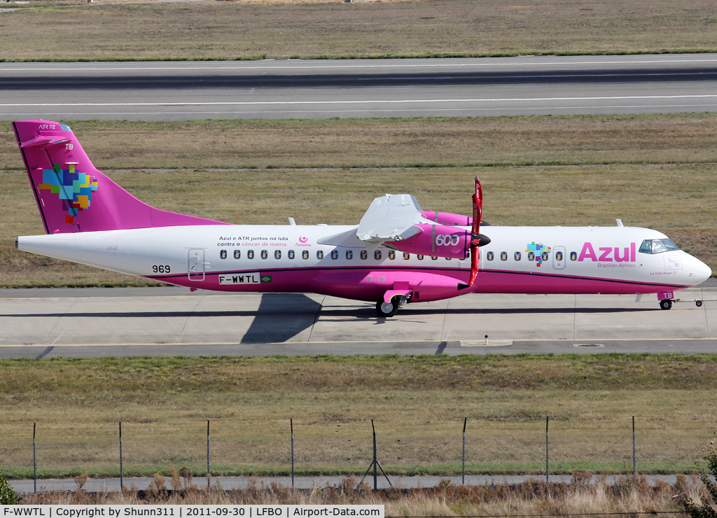 F-WWTL, 2011 ATR 72-600 C/N 969, C/n 969 - To be PT-ATB in special pink c/s, same as PR-AZV ;)