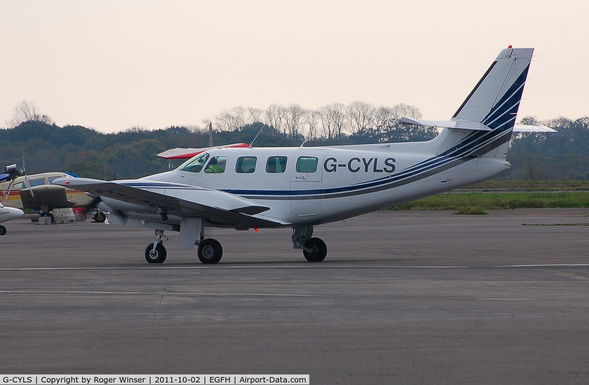 G-CYLS, 1982 Cessna T303 Crusader C/N T30300005, Oasis 303 Ltd's Crusader visiting Swansea Airport