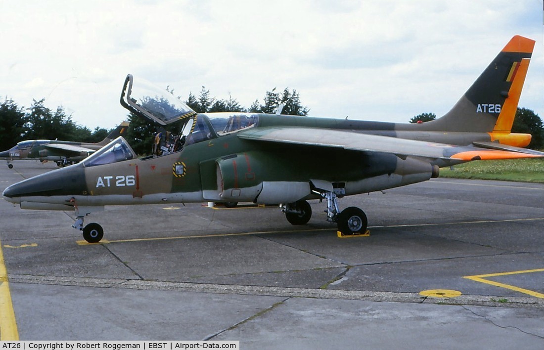 AT26, Dassault-Dornier Alpha Jet 1B C/N B26/1117, 1980's.Higth visibility tail.